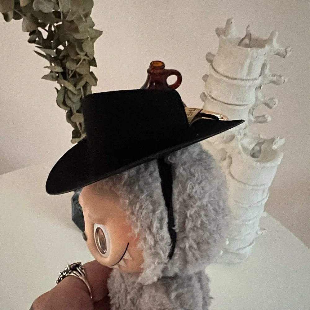 Backstitch Bruja Tejana Hat for Labubu – Black (Never Used)